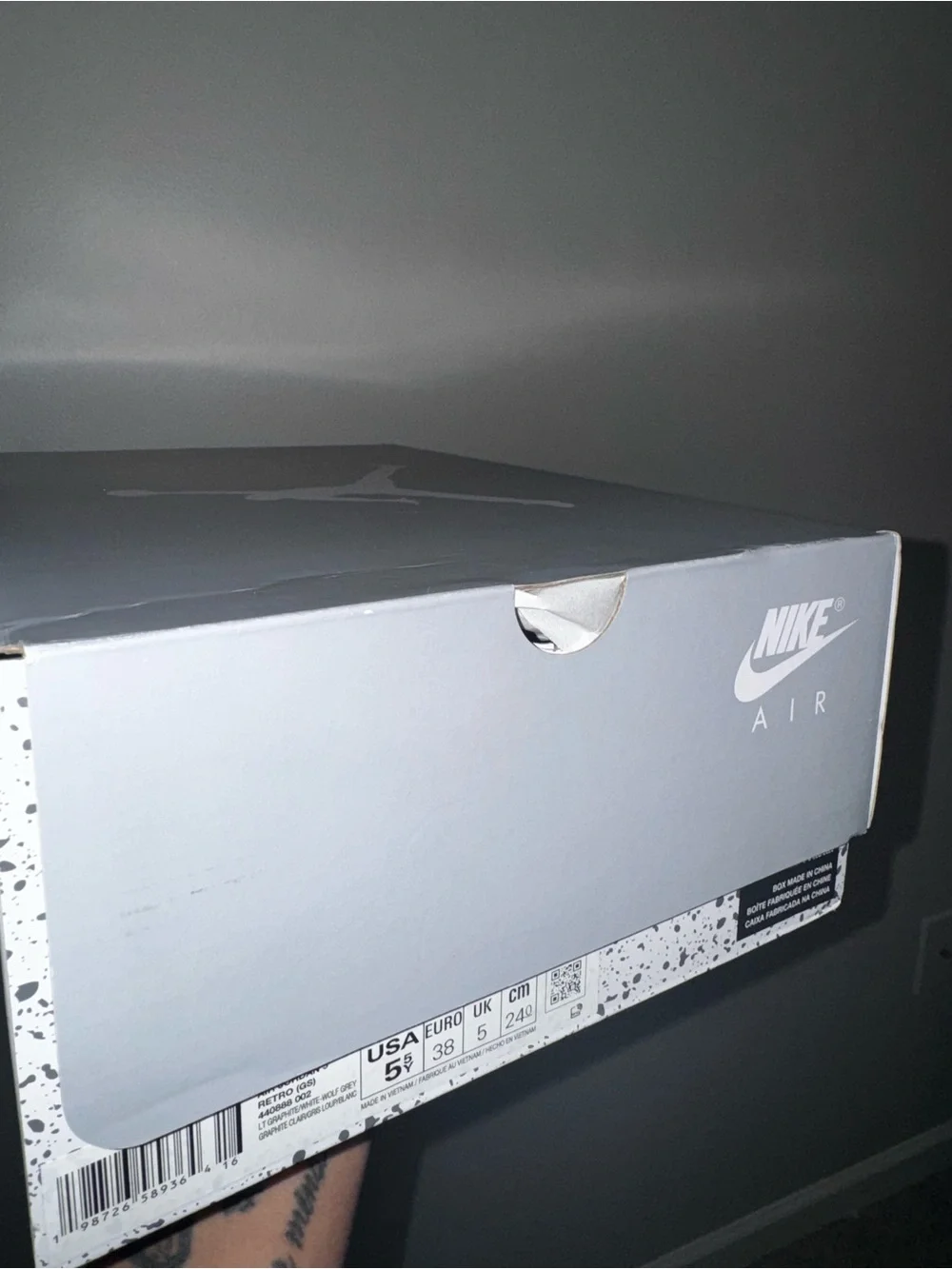 Jordan Kids Sneakers Box - Light Gray and White